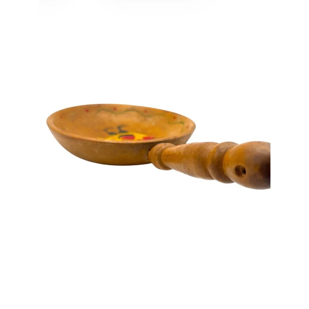 Vintage Hand Painted Wooden Rooster Scoop 